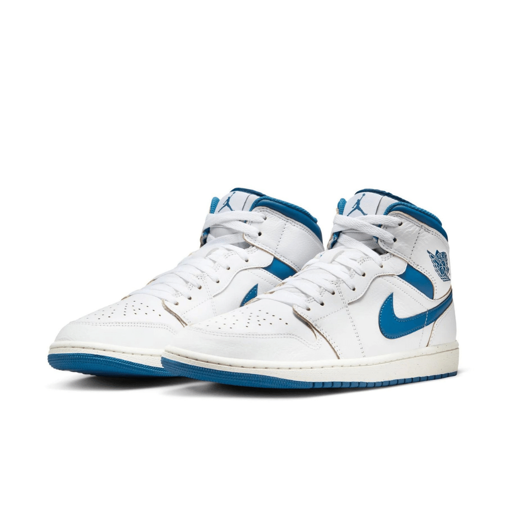 Air Jordan Mid Se White Industrial Blue Sail Droper