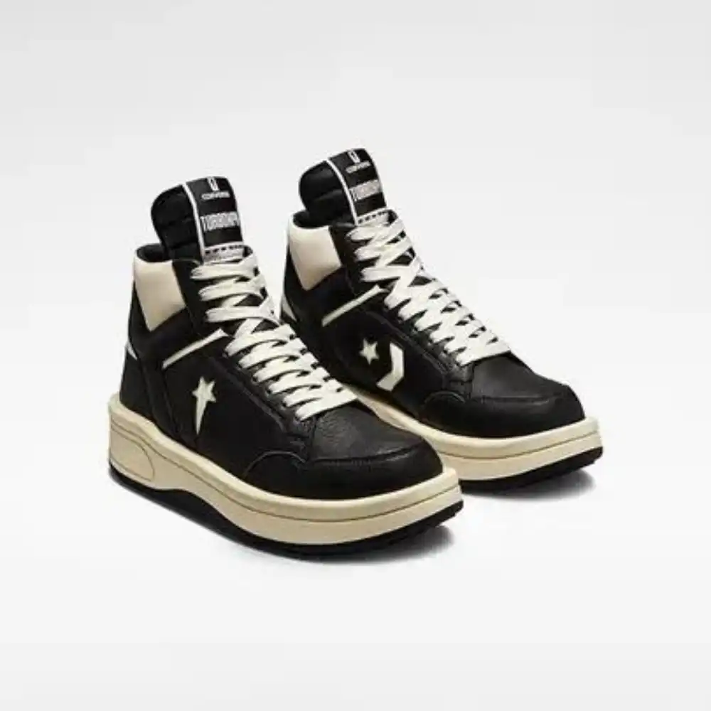 Rick Owens x Converse TURBOWPN Mid Black Cloud Cream