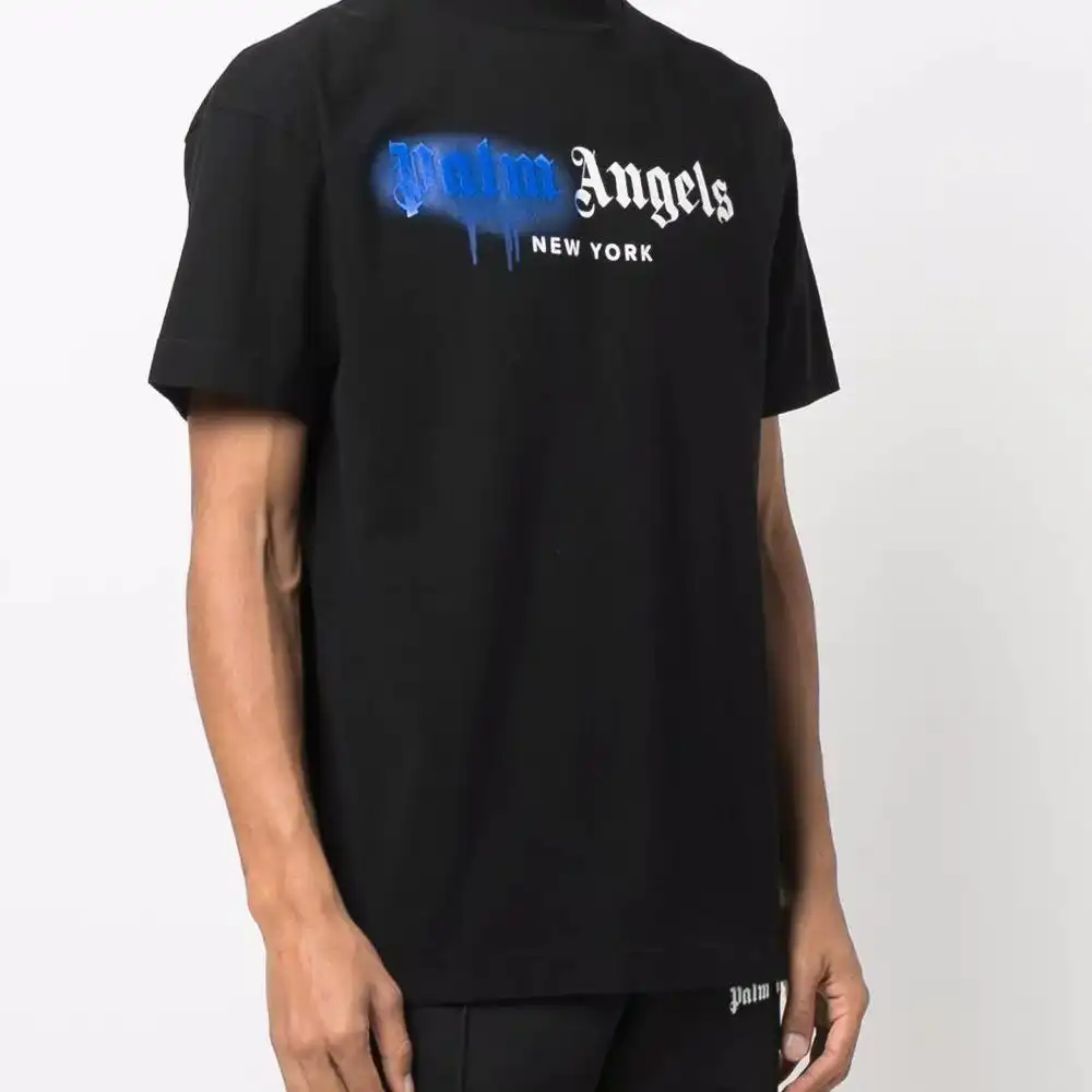 Camiseta Palm Angels New York Sprayed Black Blue
