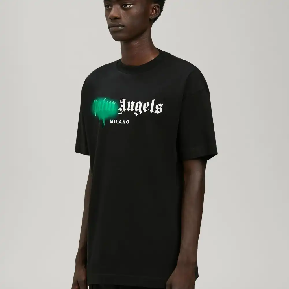 Camiseta Palm Angels Milano Sprayed Black Green