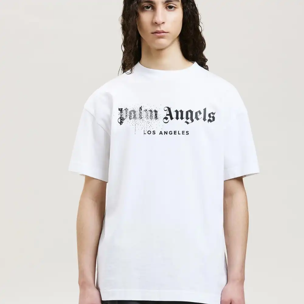 Camiseta Palm Angels Los Angeles Sprayed White Yellow