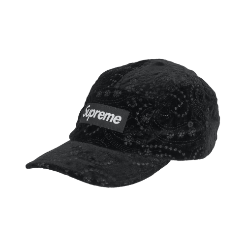 Boné Supreme Velvet Paisley Camp Black - Droper