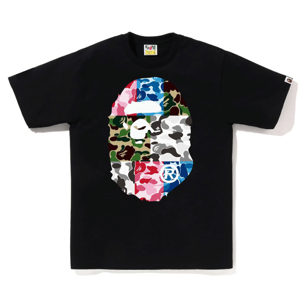 Camiseta BAPE ABC Camo Crazy Big Ape Head Black