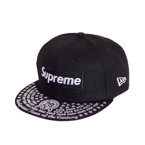 Supreme x New Era Boné Undisputed Box Logo Fitted Black