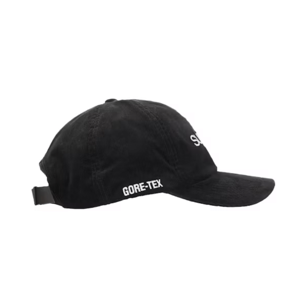 Boné Supreme GORE-TEX Corduroy Classic Logo 6-Panel Black - Droper