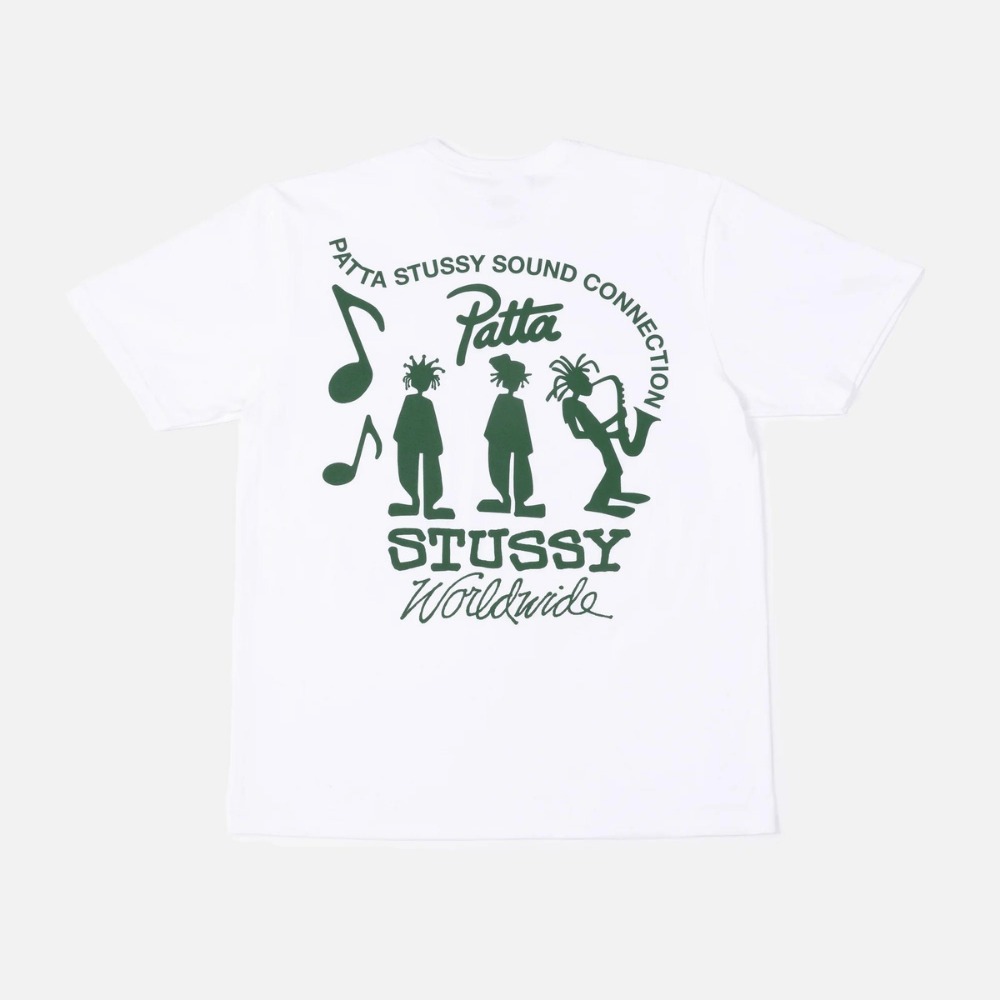 Patta x Stussy Camiseta Sound Connection White - Droper