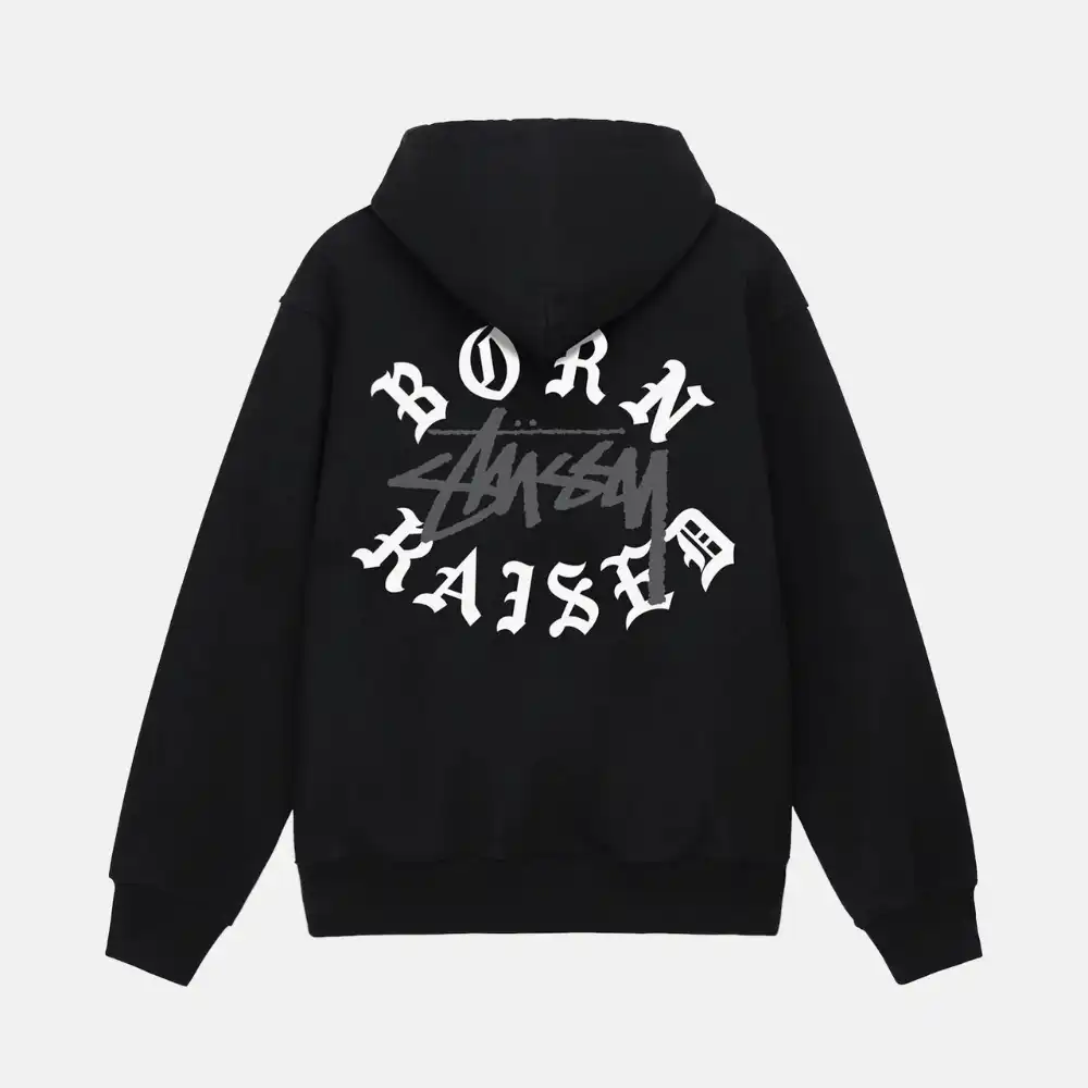 残り1点！ Stussy BORN RAISED ジップアップパーカーLサイズ Born X Raised x Stüssy Moletom Logo Zip - Droper
