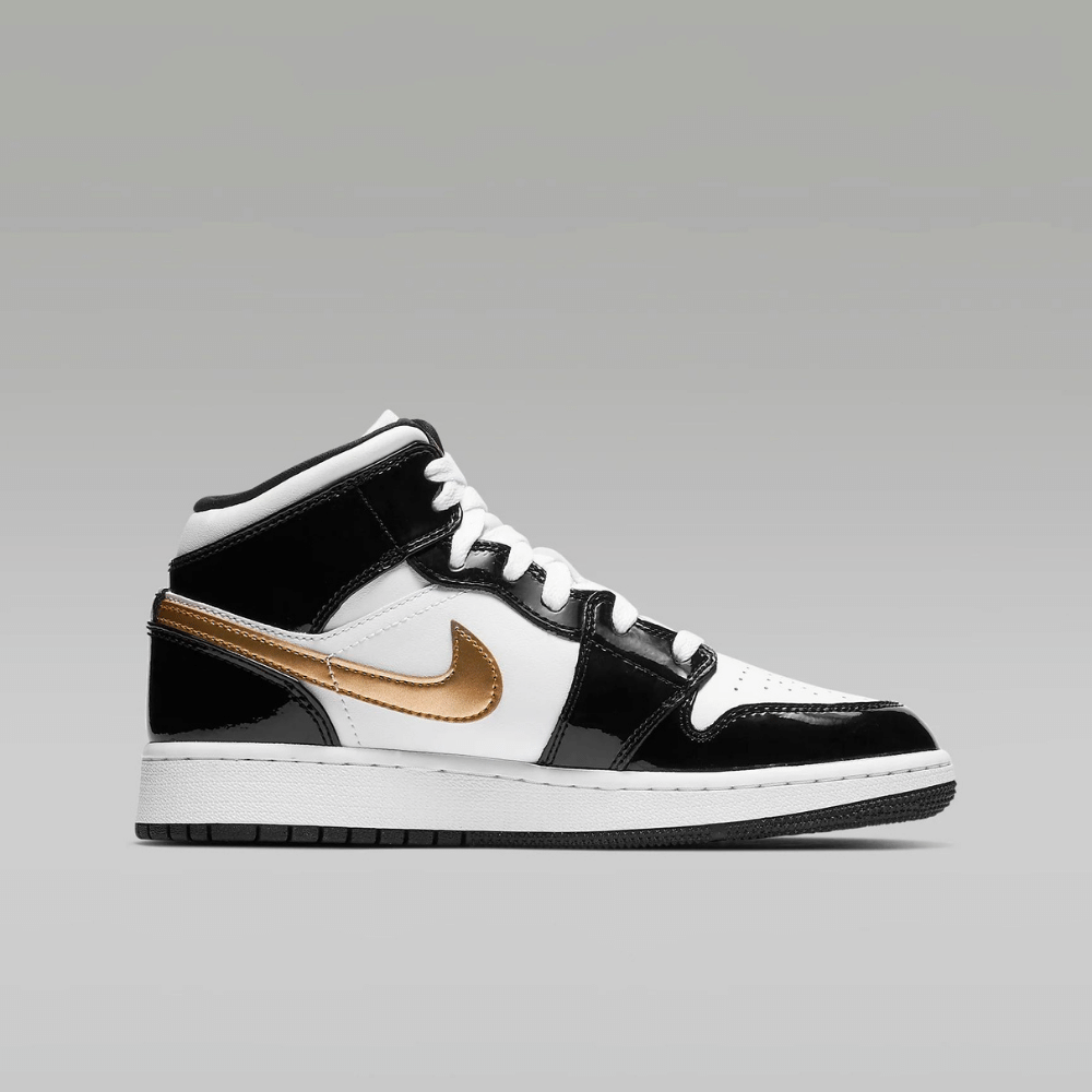 Air Jordan 1 Mid SE GS Black Metallic Gold foto 3