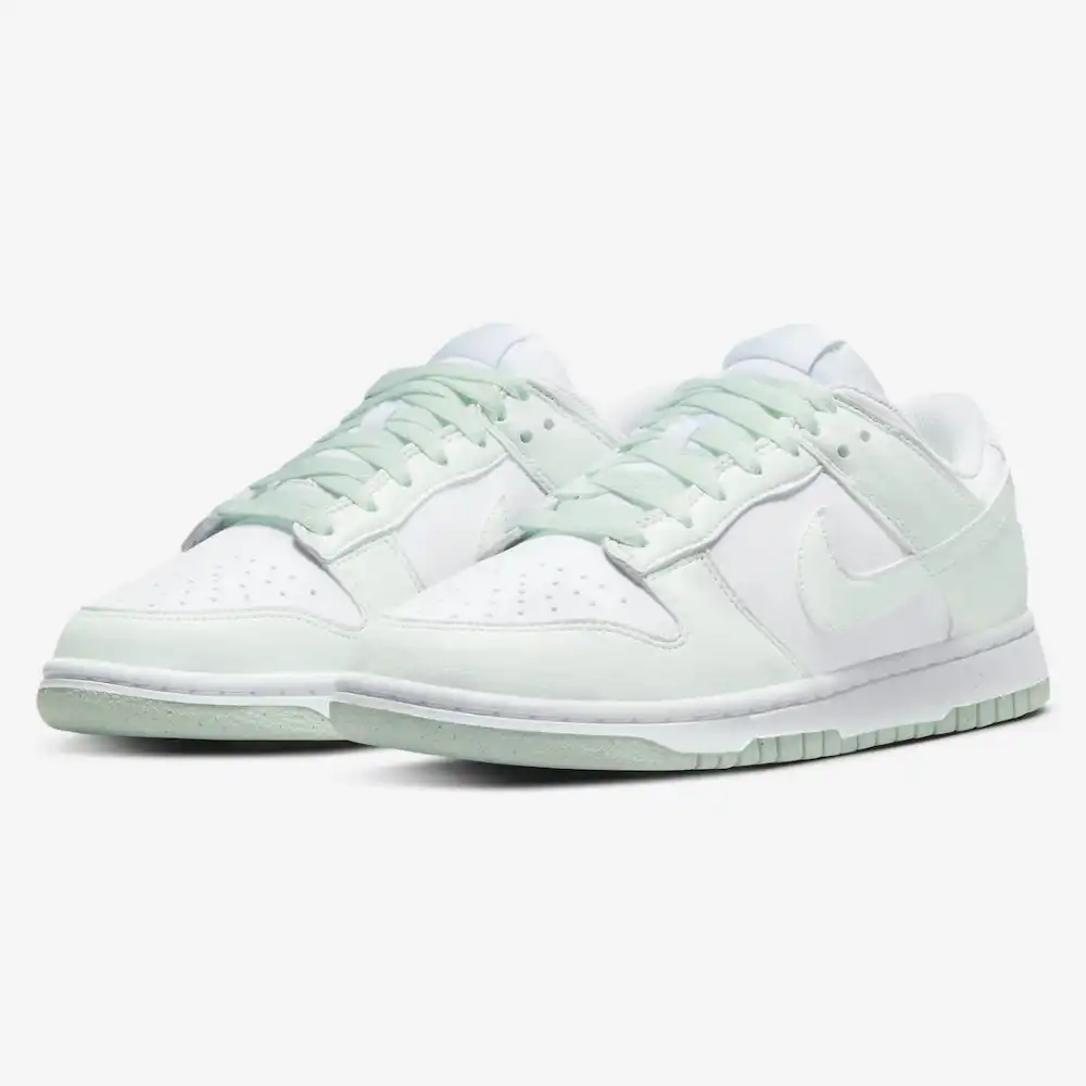 nike low dunk white green