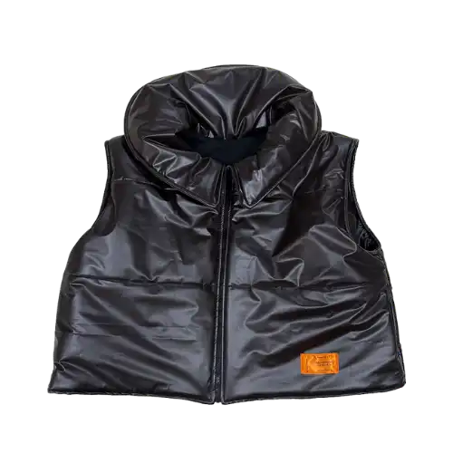Colete Isa Lucena Puffer Oversized Café