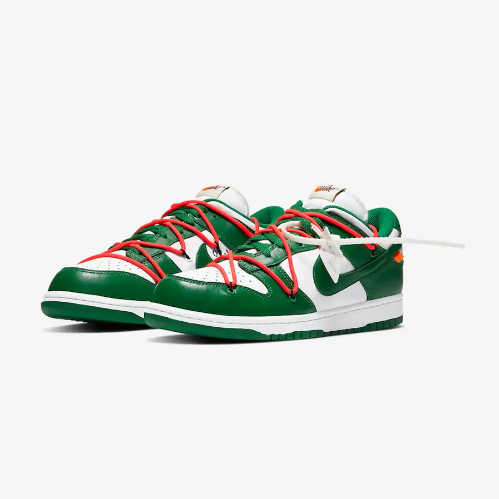 nike low dunk white green