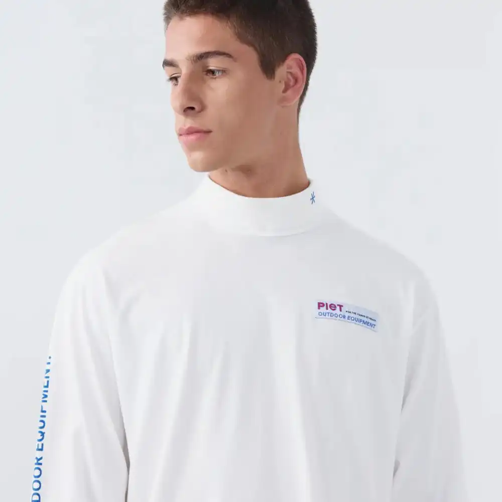 Camiseta Piet Sportsman Turtle Neck Bone White foto 4