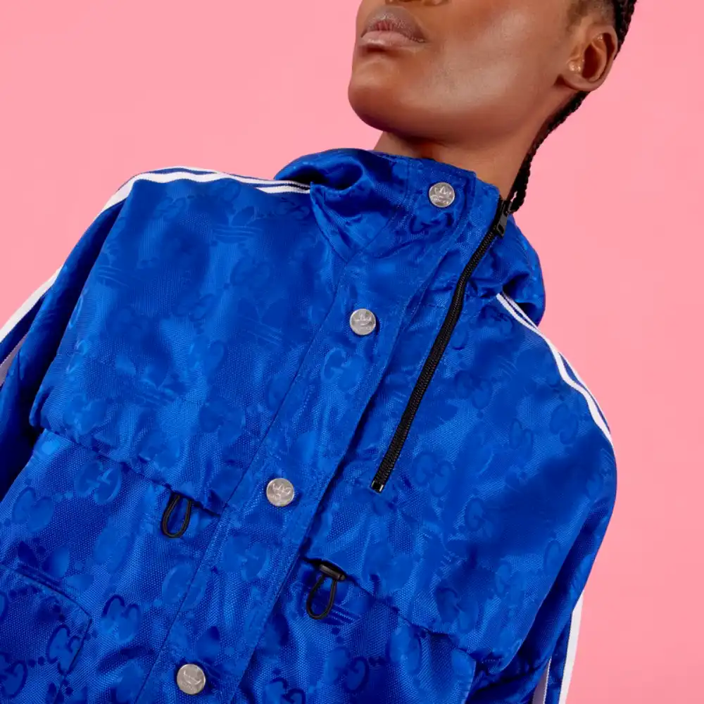 adidas x Gucci Jaqueta Bomber GG Trefoil Cobalt Blue - Droper