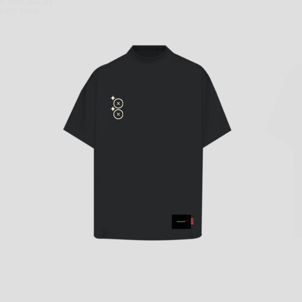 Camiseta THESAINT Quadrada Boxy Hood Preto - Droper