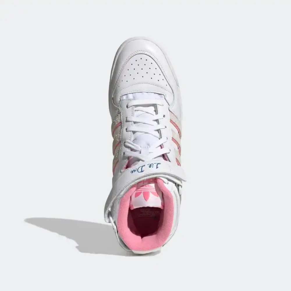 Lil Dre x adidas Forum 84 Mid ADV Chalk White and Bliss Pink - Droper