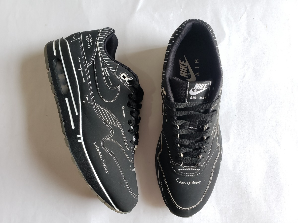 nike air max 1 sketch to shelf black