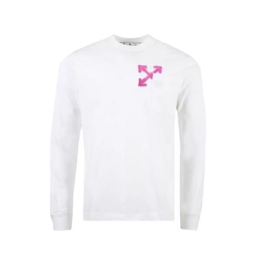 Camiseta Off-White Spray Arrow Pocket Skate Long-Sleeve White Purple
