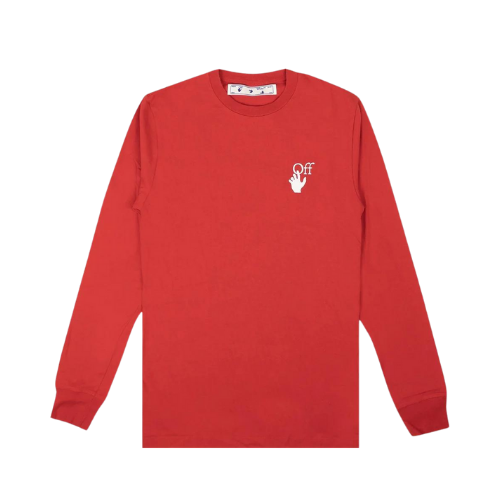 Camiseta Off-White Cut Here Long-Sleeve Red