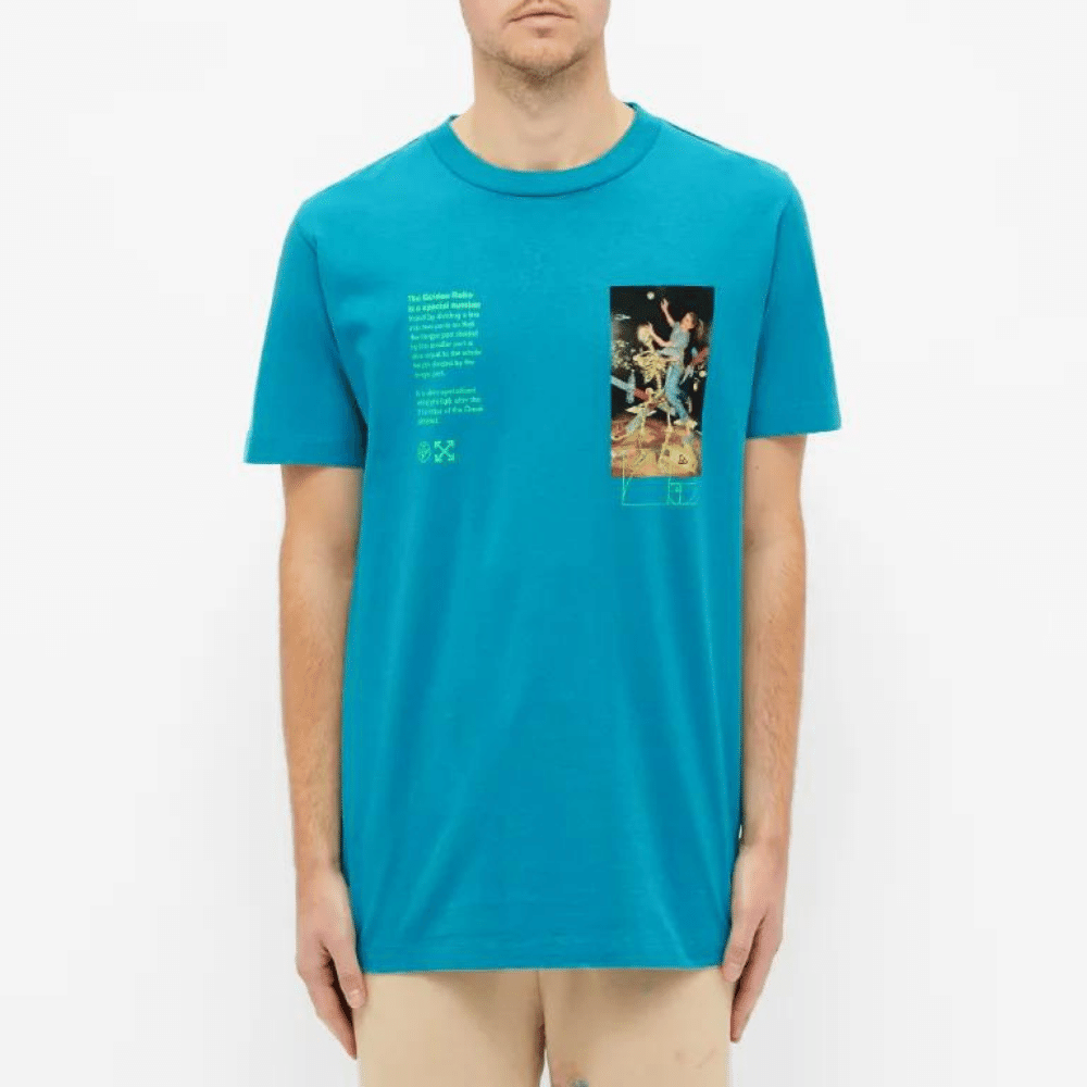 Camiseta Off-White Pascal Painting Slim Tee Petrol Blue foto 1