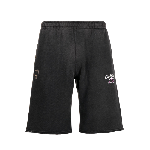 Shorts Off-White Wave Off Cotton Track Black
