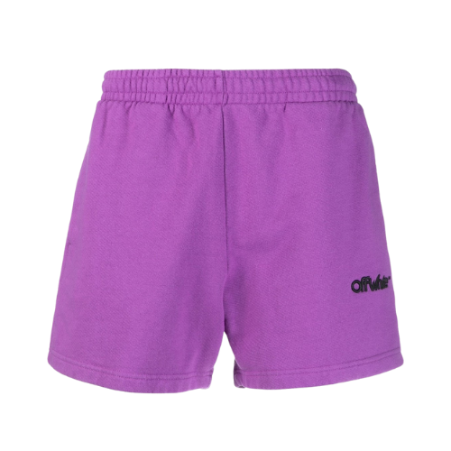 Shorts Off-White Chunky Logo Cotton Purple