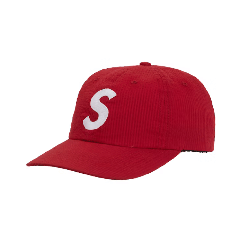 Boné Supreme Seersucker S Logo 6-Panel Red - Droper