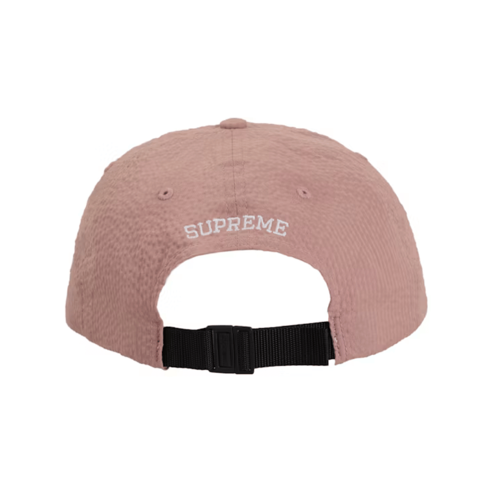 Boné Supreme Seersucker S Logo 6-Panel Pink - Droper