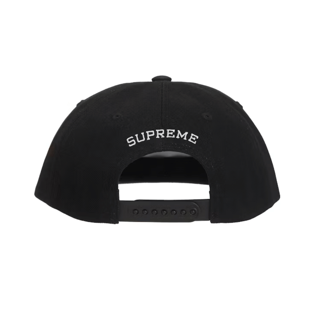 Boné Supreme Script Logo 6-Panel Black - Droper