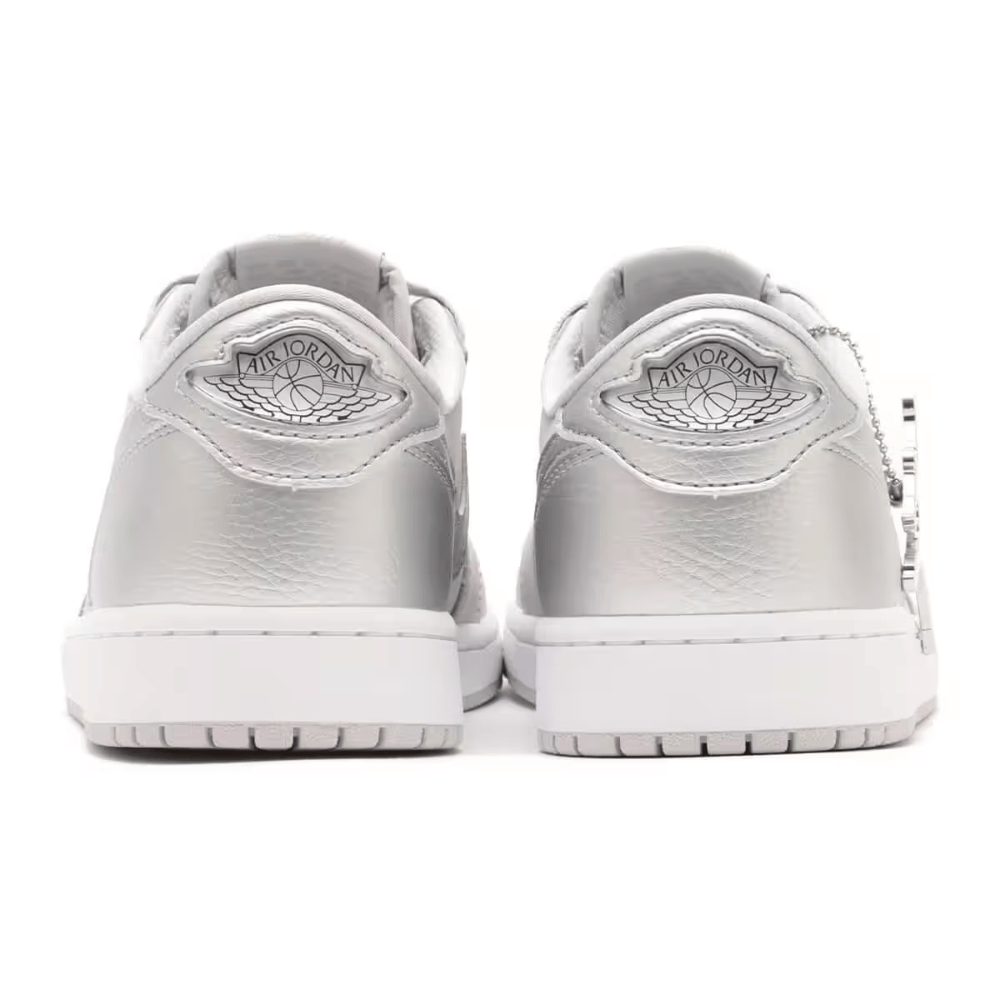Air Jordan 1 Low OG Neutral Grey Metallic Silver White - Droper