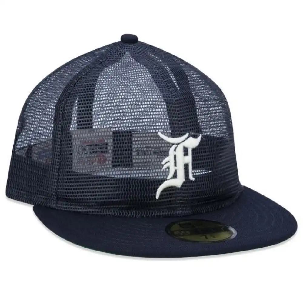 Fear of God x New Era Boné 59FIFTY Fitted Full Mesh Aba Reta Navy