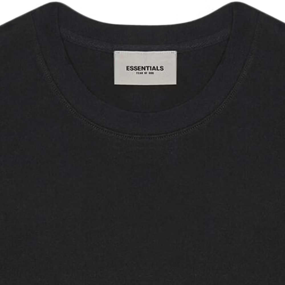Camiseta Fear of God Essentials Boxy Applique Logo Black Stretch Limo foto 2
