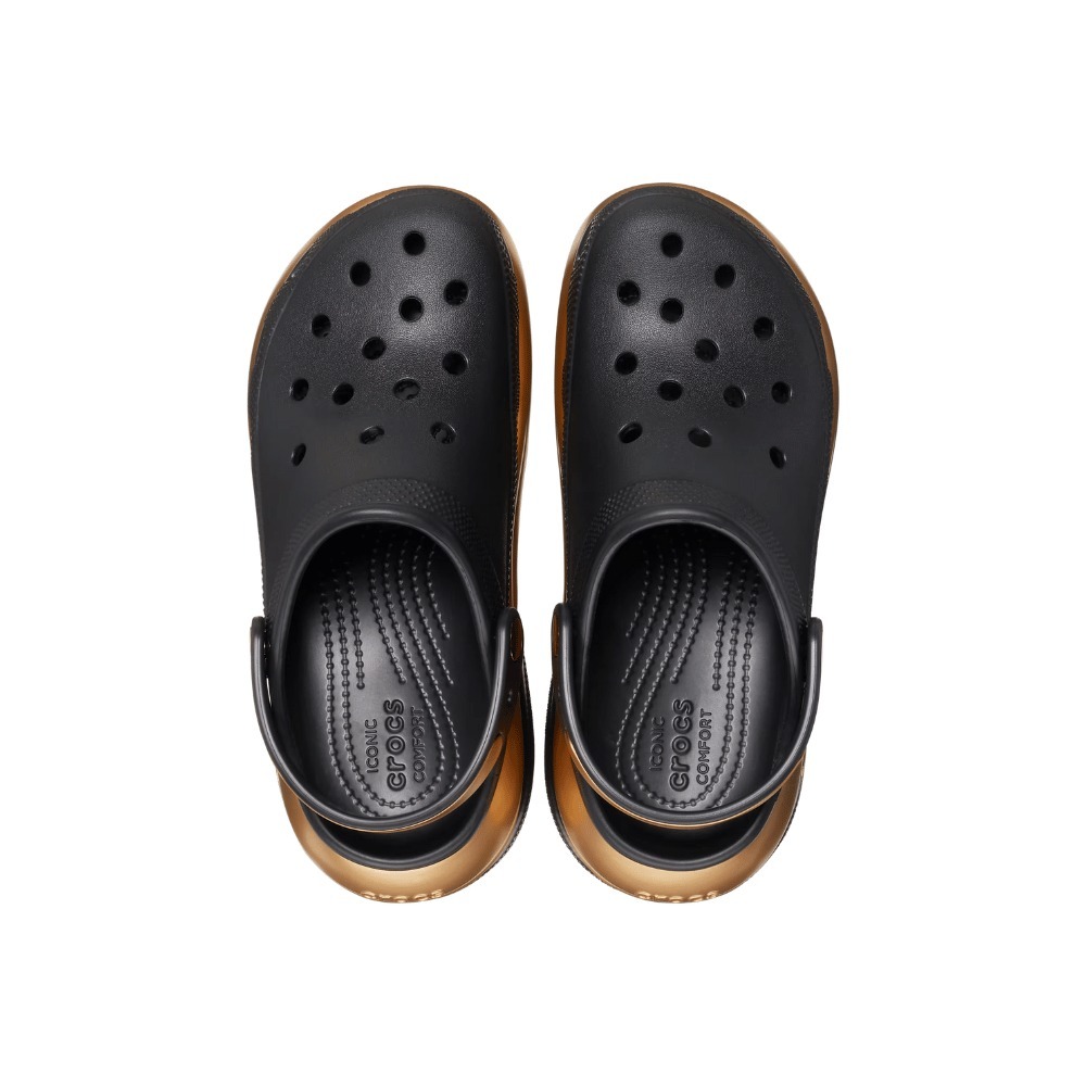 Crocs Mega Crush Metallic Clog Black Gold - Droper