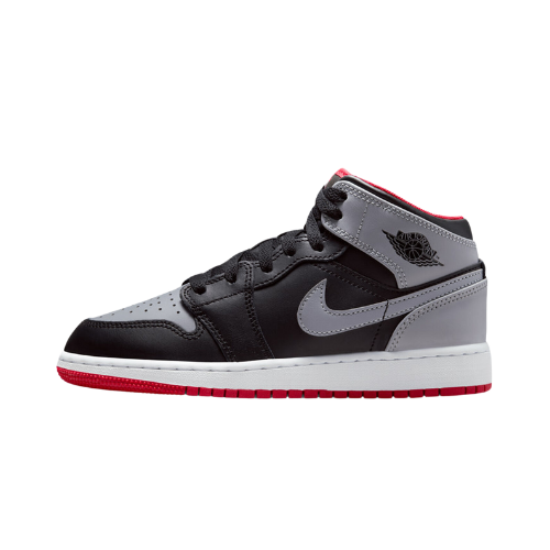 Air Jordan 1 Mid GS Black Cement Grey Fire Red
