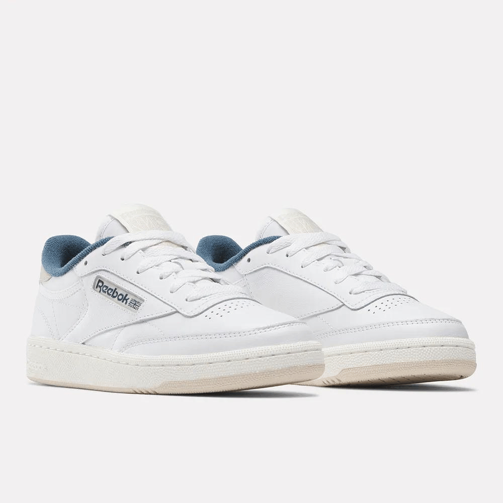 REEBOK Club C 85 White / Flash Red - Tênis de couro branco