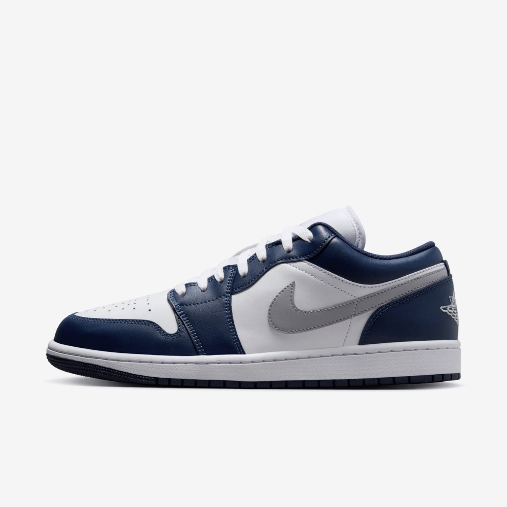 Air Jordan 1 Low White Midnight Navy Wolf Grey - Droper