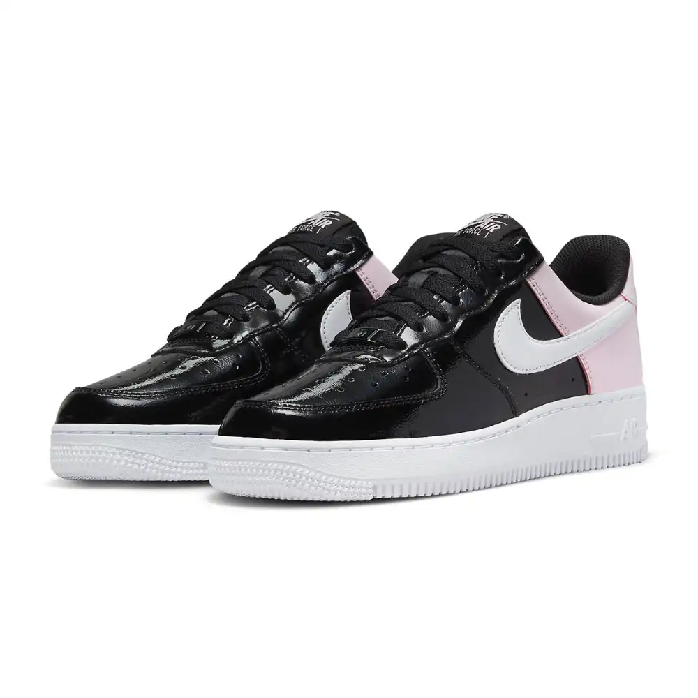 pink and black nike air force 1