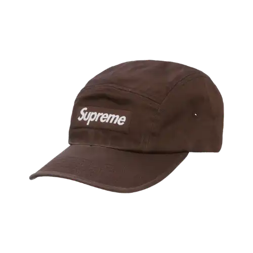 Boné Supreme Washed Chino Twill Camp Cap Brown - Droper