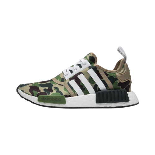 BAPE x adidas Jaqueta ABC Camo Firebird Shark Puffer Green - Droper