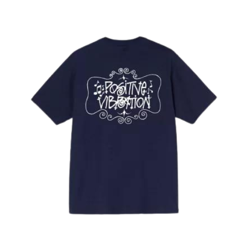 Camiseta Stussy Positive Vibration Navy - Droper
