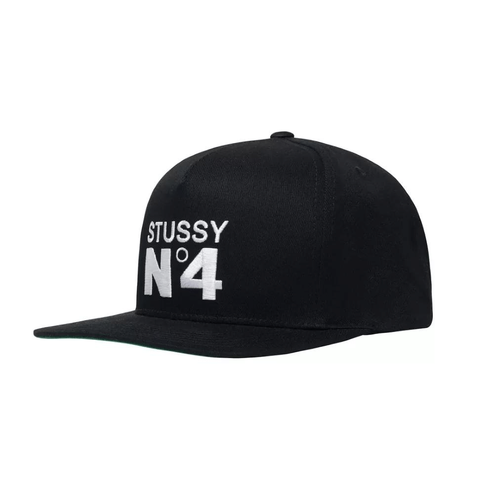 Boné Stussy Number 4 Point Crown Black - Droper