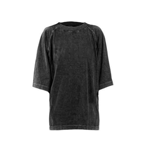 Camiseta Shui Oversized Leve Marmorizada Desert Preto