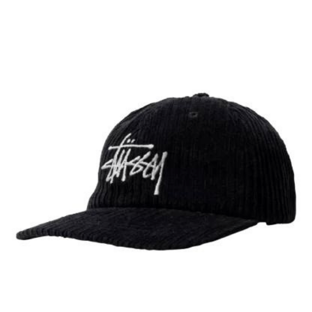 Boné Stussy Corduroy Big Logo Low Pro Black - Droper