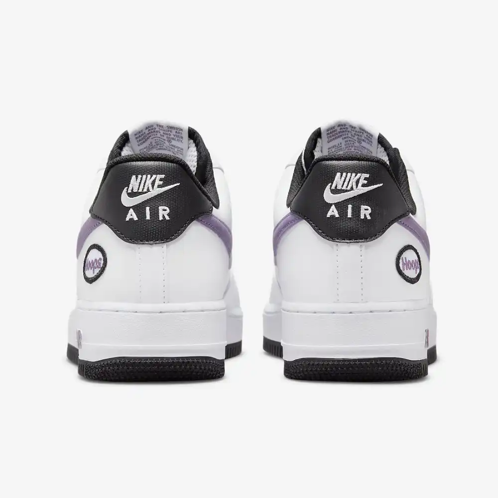 purple and white sneakers