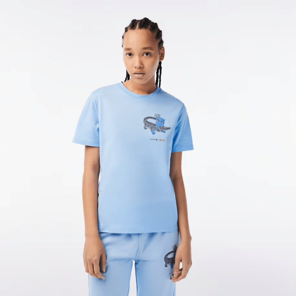 Netflix x Lacoste Camiseta Organic Cotton Jersey Women's Pastel
