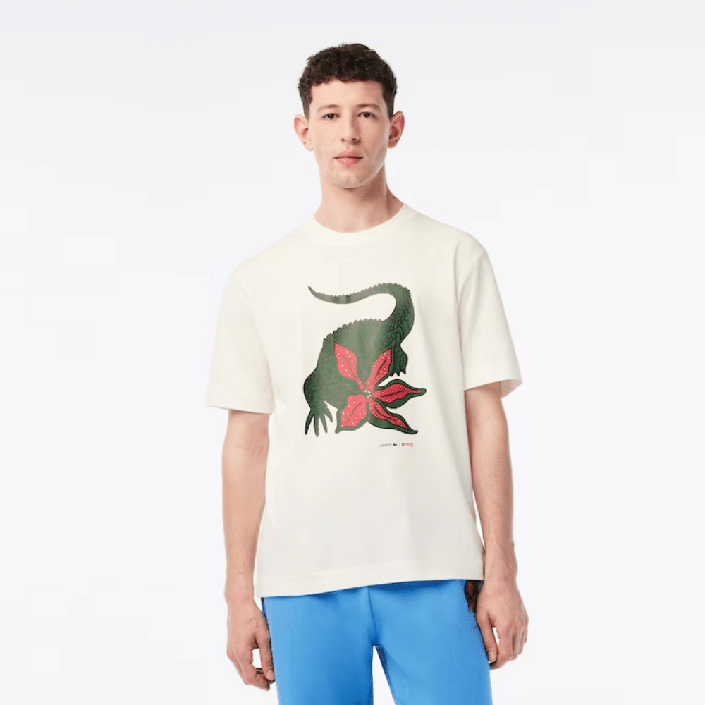 Netflix x Lacoste Camiseta Organic Cotton Men’s White foto 2
