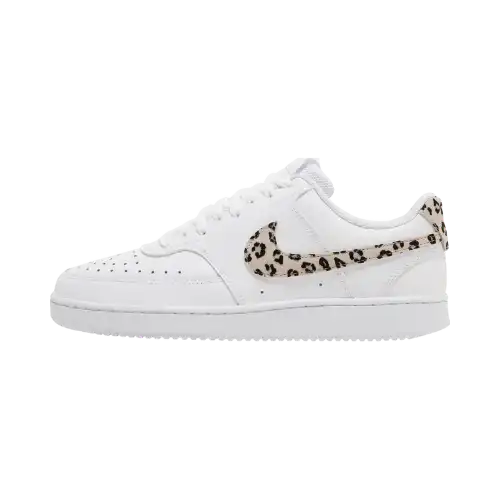 Nike Court Vision Low Leopard Swoosh White
