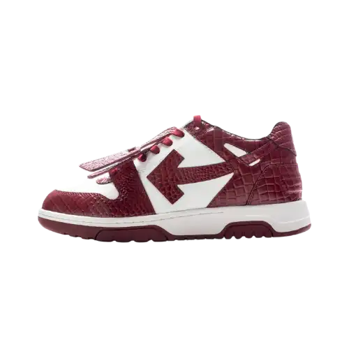 Off-White Out of Office Croco White Burgundy