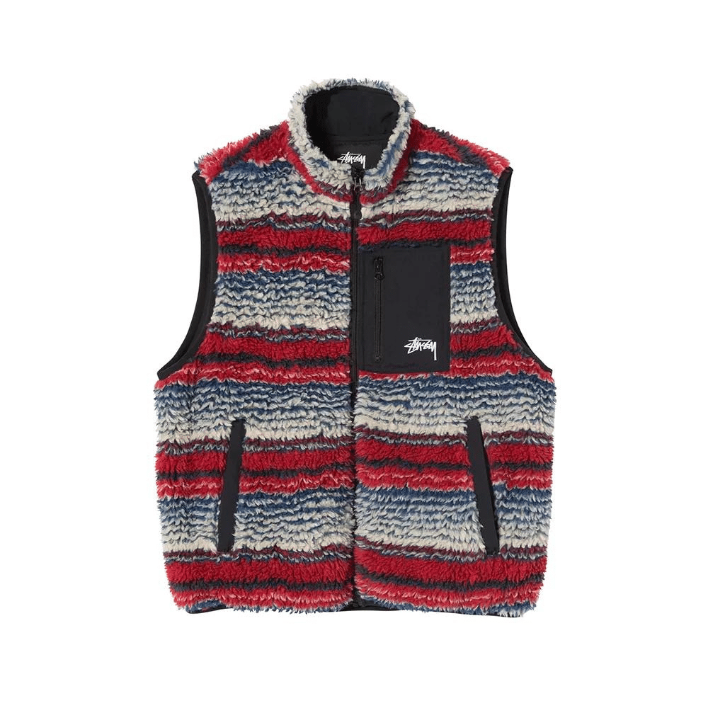 Colete Stussy Striped Sherpa - Droper