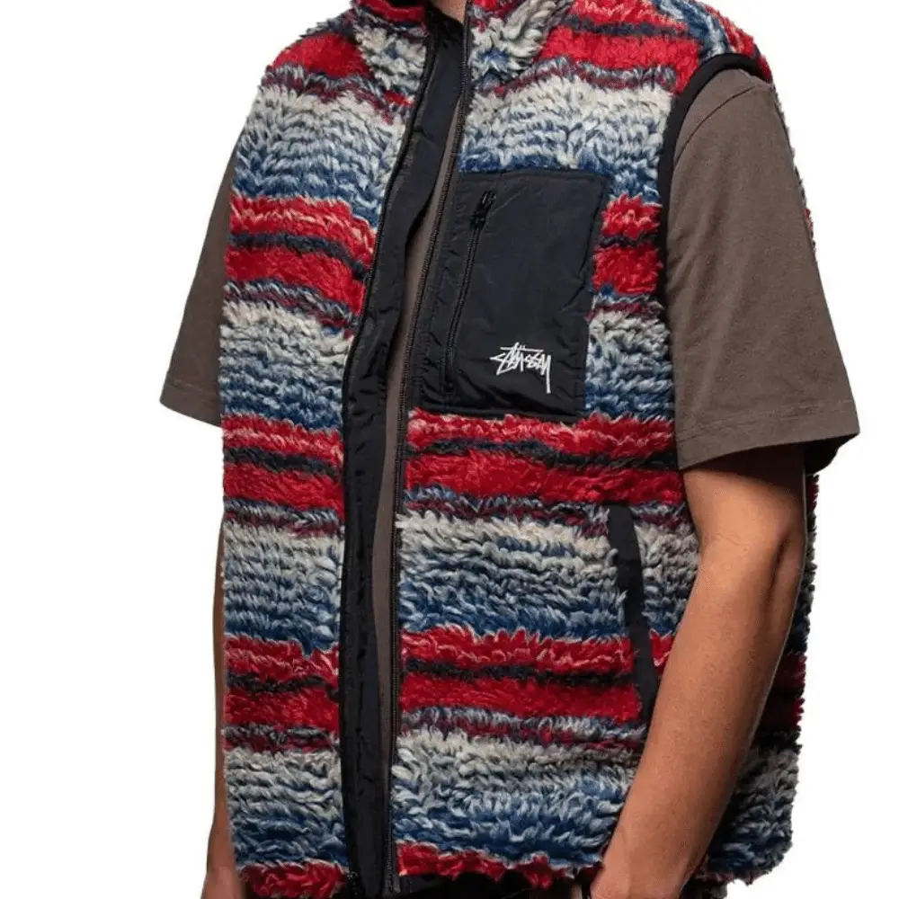 Colete Stussy Striped Sherpa foto 2
