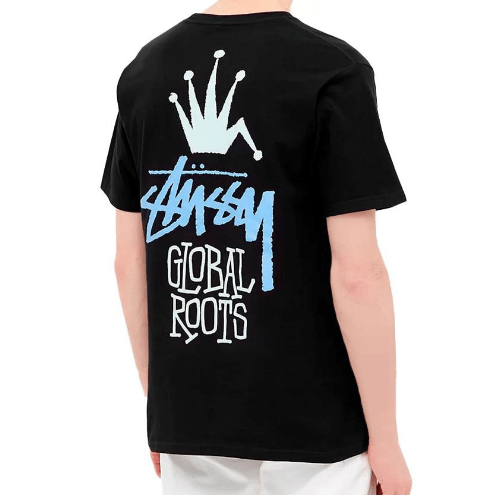 STUSSY　ROOTS　Tシャツ (USED) Camiseta Stussy Global Roots Black - Droper